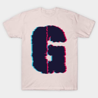 Glitch letter G, distorted letter G T-Shirt